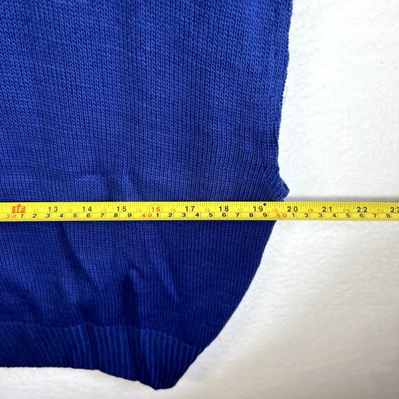VTG 80's Bedford Fair Royal Blue Sweater Vest Academia Preppy Size XL NEW - Picture 5 of 6